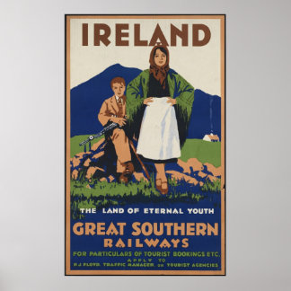 Ireland Vintage Travel Poster Ad Retro Prints