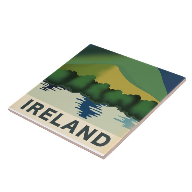 Ireland vintage travel poster canvas print tile (Side)