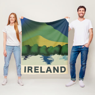 Ireland vintage travel poster fleece blanket