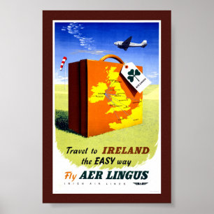 Ireland Vintage Travel Poster Restored