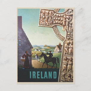 Ireland vintage travel scene postcard