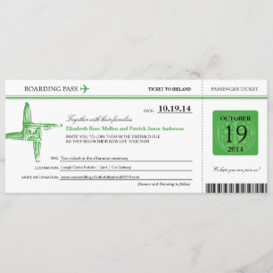 Ireland Wedding Boarding Pass Invitation
