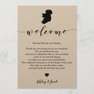 Ireland Wedding Welcome Letter & Itinerary Card