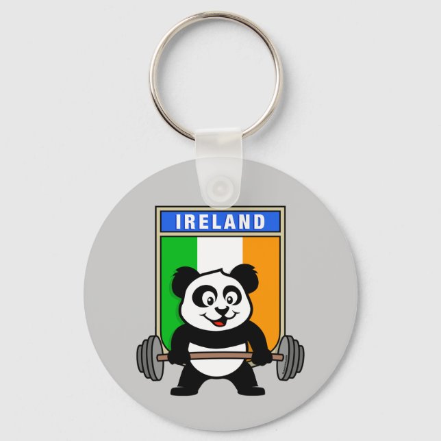 Ireland Weightlifting Panda Key Ring (Front)