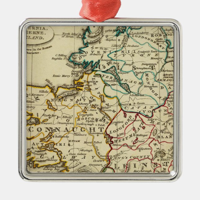 Ireland with boundaries outlined metal tree decoration (Front)