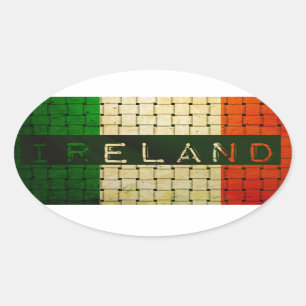 Ireland Woven Flag Oval Sticker