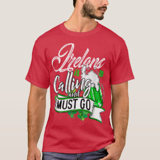 Irelands Is Calling And I Must Go Clover Irish Bee T-Shirt