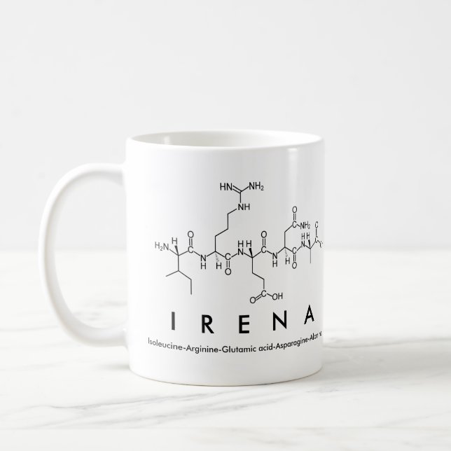 Irena peptide name mug (Left)