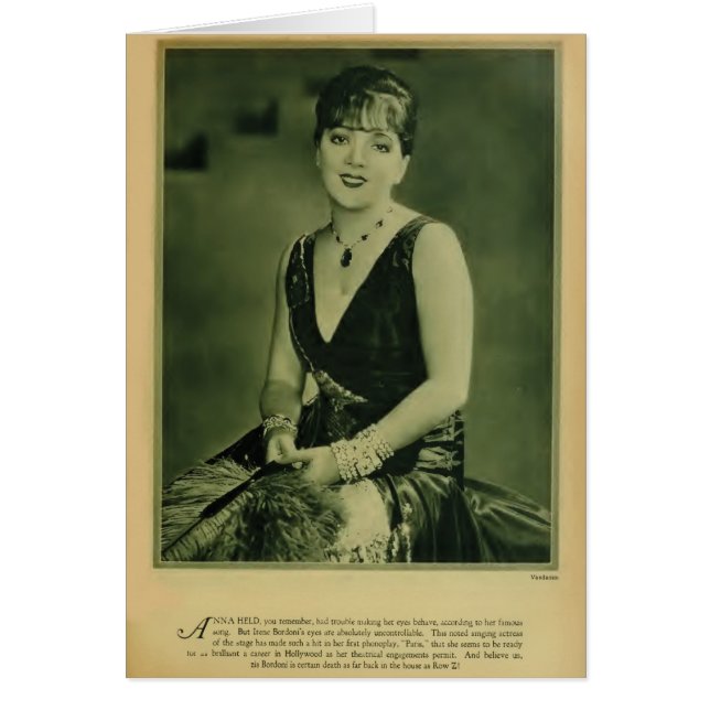 Irene Bordoni 1929 vintage portrait card (Front)