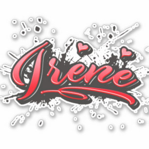 Irene red Heart Graffiti Aufkleber Sticker