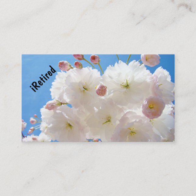 iRetired Business Cards Personal Retirement Floral (Front)