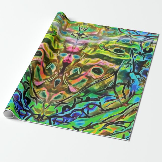 Iridescent Abalone Butterfly Look Sea Shell    Wrapping Paper (Unrolled)