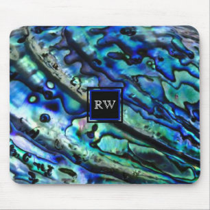 Iridescent Abalone Shell Monogram Mouse Mat