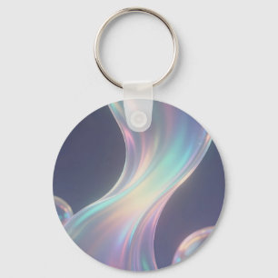 Iridescent Abstract Bubble Flow Key Ring