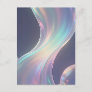 Iridescent Abstract Bubble Flow Postcard