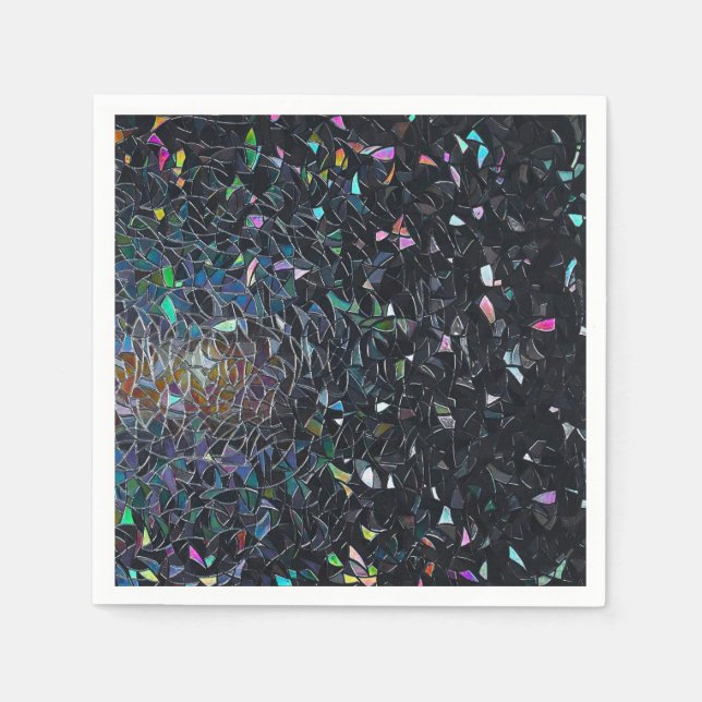Iridescent Abstract Stained Glass Pattern Napkin (Front)