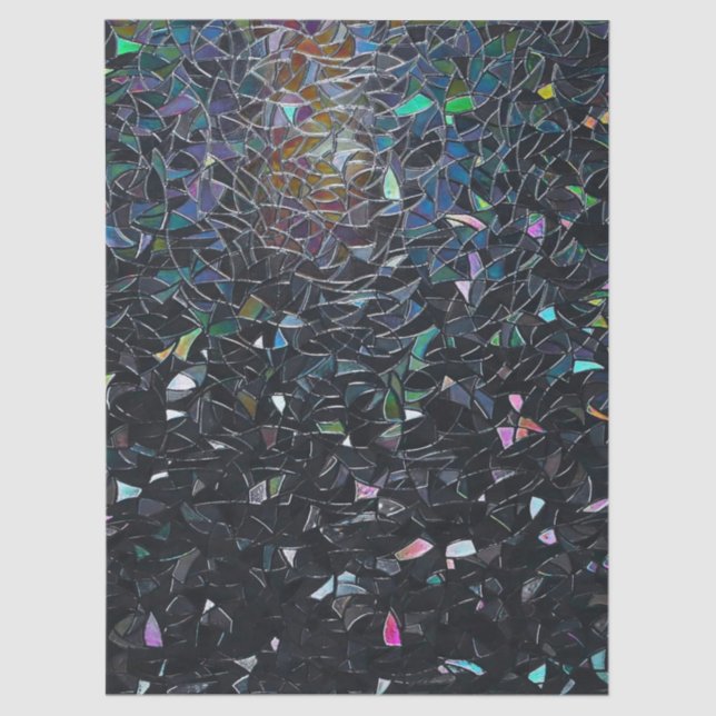 Iridescent Abstract Stained Glass Pattern Tissue Paper (Front)