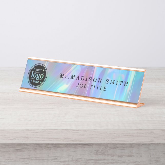 Iridescent Acrylic Desk Name Plate  (Front)