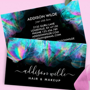 Iridescent Alcohol Ink Modern Business Card