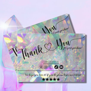 Iridescent Angel Tinsel Thank You Business Card