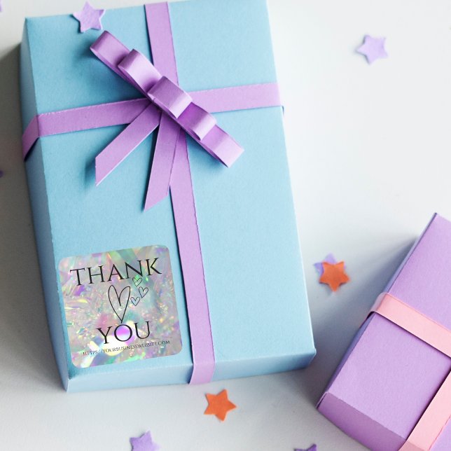 Iridescent Angel Tinsel Thank You Stickers (Creator Uploaded)