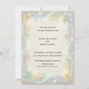 Iridescent Art Nouveau Wedding Invitation