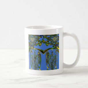 Iridescent Art Print with Golden Abstract Design Coffee Mug
