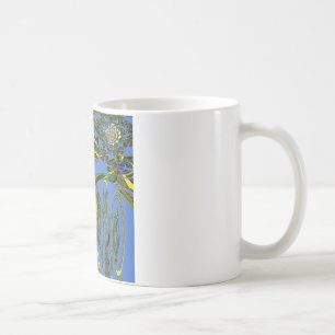 Iridescent Art Print with Golden Abstract Design Coffee Mug