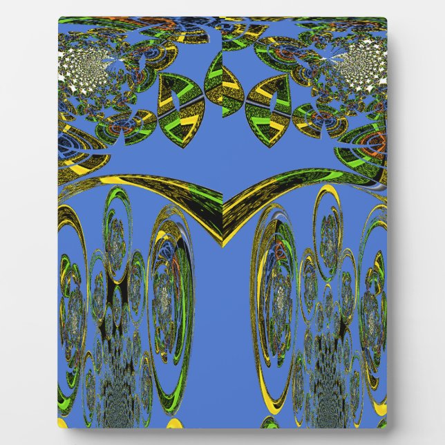 Iridescent Art Print with Golden Abstract Design Plaque (Front)