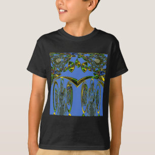 Iridescent Art Print with Golden Abstract Design T-Shirt