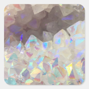Iridescent Aura Crystals Square Sticker