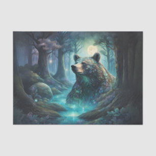 Iridescent Bear In Forest Decoupage Tissue Tissue Paper