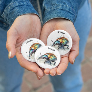 Iridescent Beetle in Watercolor, custom Bottle Opener