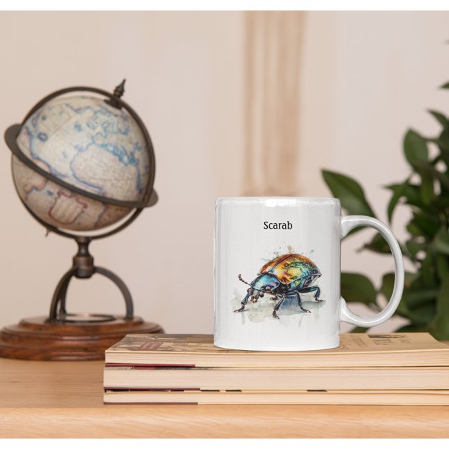 Iridescent Beetle in Watercolor, custom Coffee Mug (Creator Uploaded)