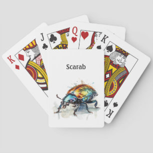 Iridescent Beetle in Watercolor, custom Playing Cards