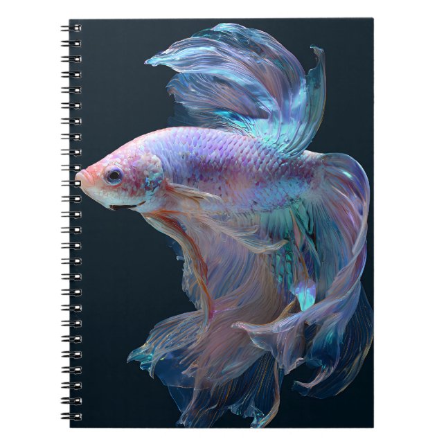 Iridescent Betta Fish Glow Notebook (Front)