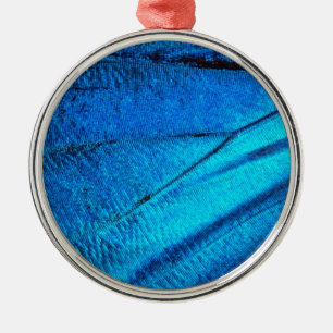 Iridescent Blue Butterfly Wing Metal Tree Decoration