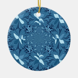 Iridescent blue. ceramic tree decoration