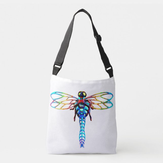 iridescent blue dragonfly crossbody bag (Front)