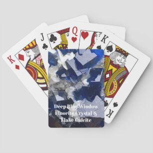 Iridescent Blue Fluorite Mineral Crystal Glow Playing Cards