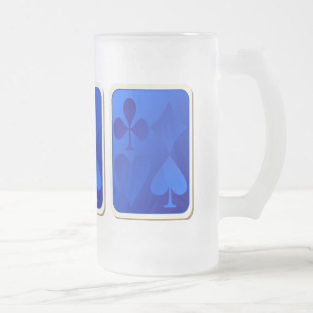 Iridescent Blue Gamble Frosted Glass Mug (Right)