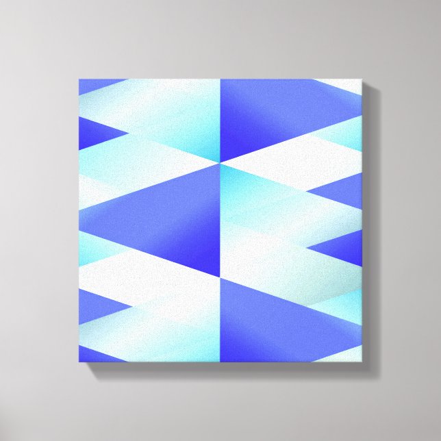 Iridescent Blue Gradient Triangles Canvas Print (Front)