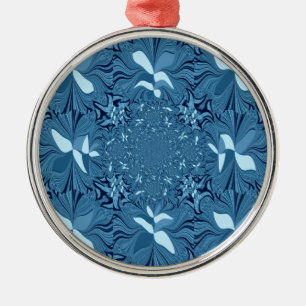 Iridescent blue. metal tree decoration