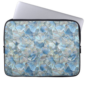 Iridescent Blue Pearl Petal Pattern Laptop Sleeve 