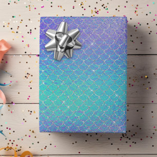 Iridescent Blue Purple Mermaid Scales Wrapping Paper