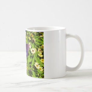 Iridescent Blue Purple with Black Butterfly Wings Coffee Mug