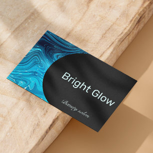 Iridescent Blue Teal Aqua Aesthetician Qr Code  Business Card