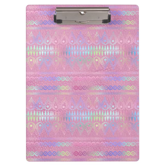 Iridescent Bohemian Unicorn Pattern Clipboard (Front)