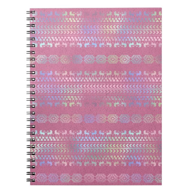 Iridescent Bohemian Unicorn Pattern Notebook (Front)