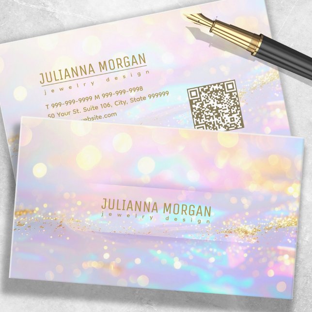 Iridescent Bokeh with Gold Accent ID1147 Business Card (Creator Uploaded)